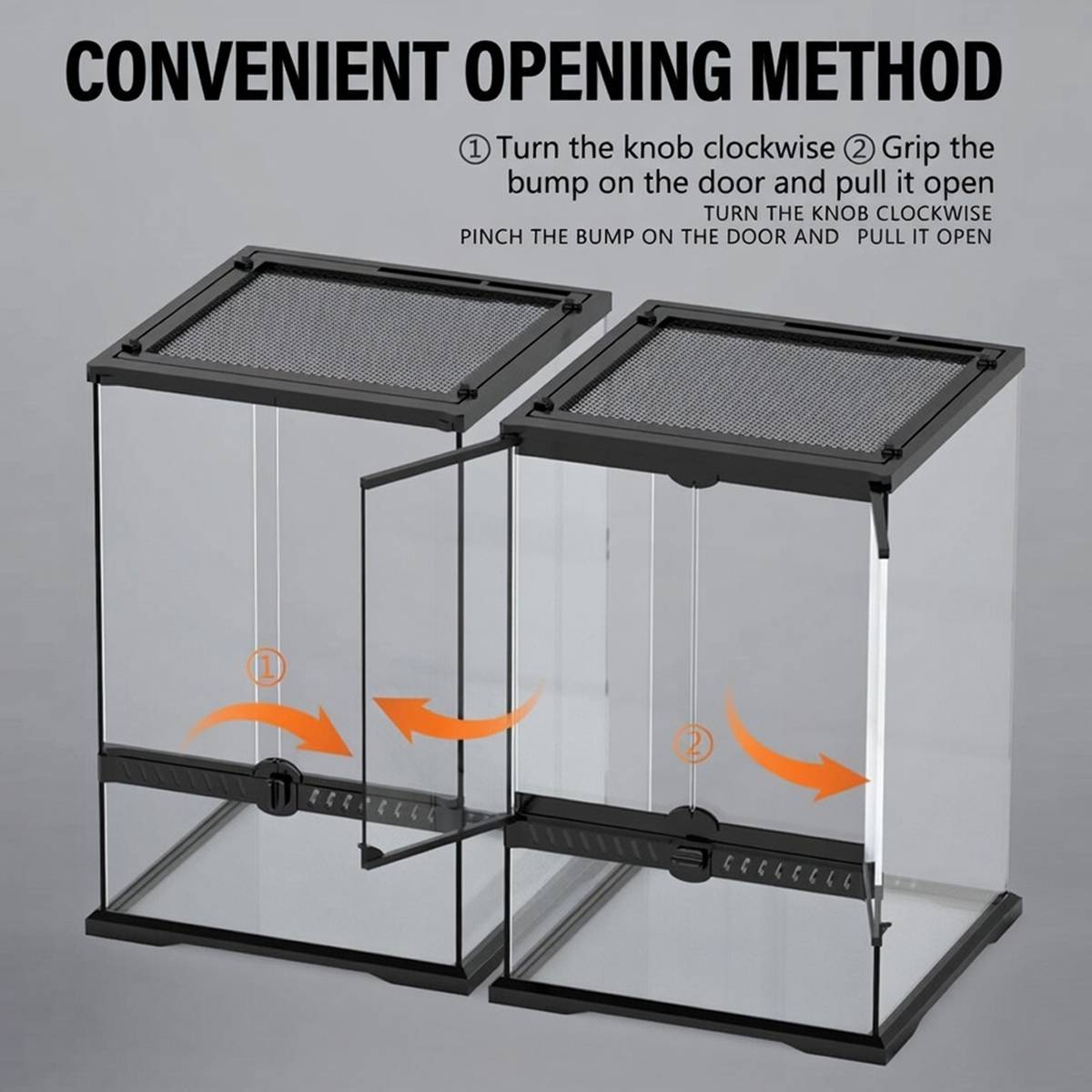 Reptile Terrarium Glass Tank 30x30x45cm