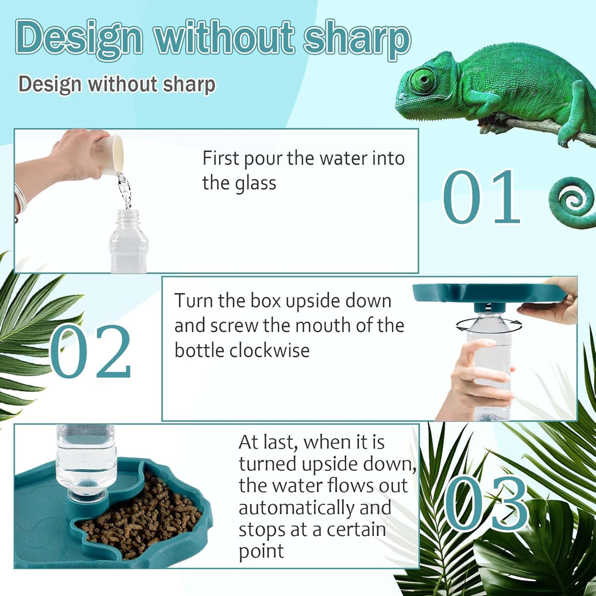 2in1 Dual-Purpose Reptile Feeder Water Bowl