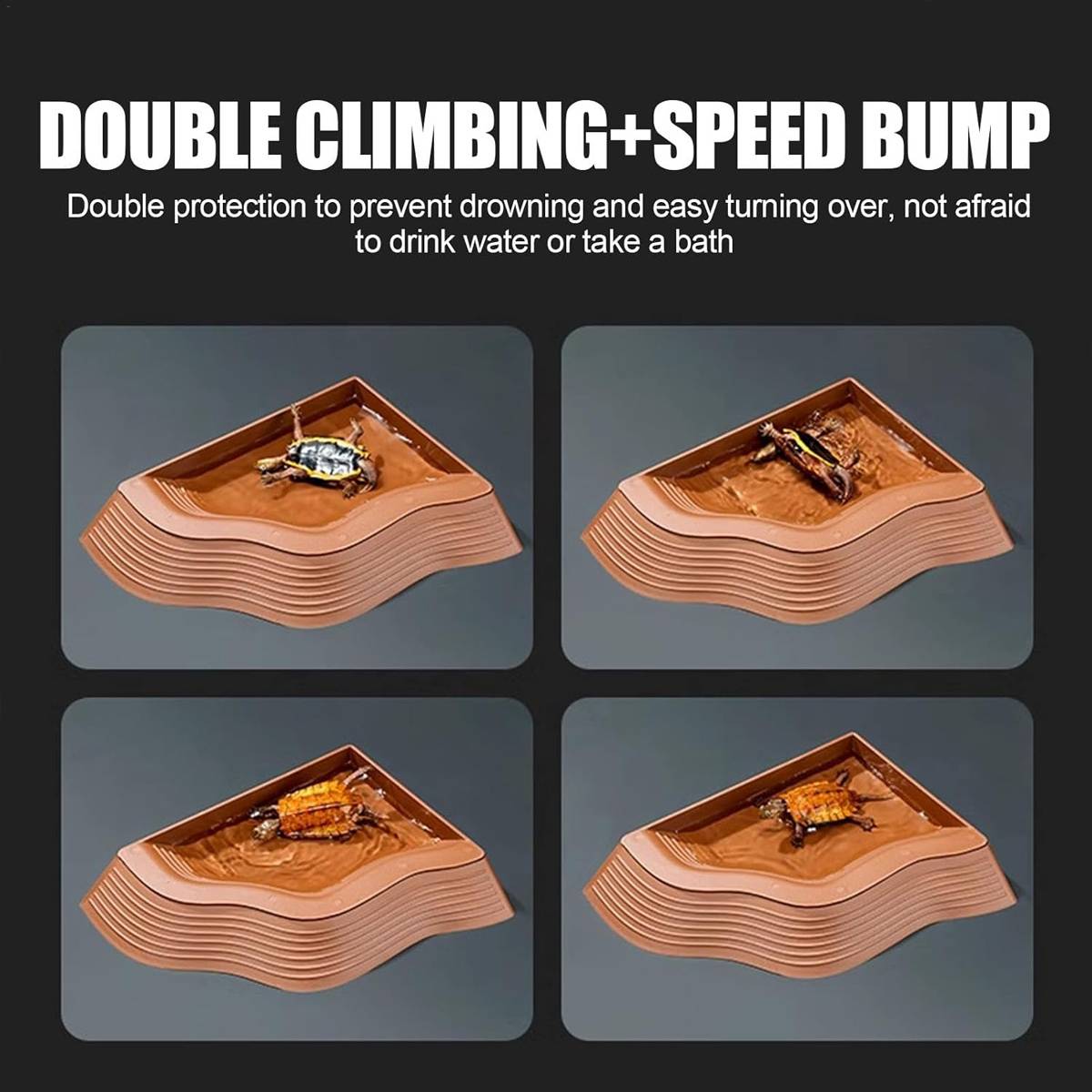 Reptile Water Dish With Ramp For Turtles