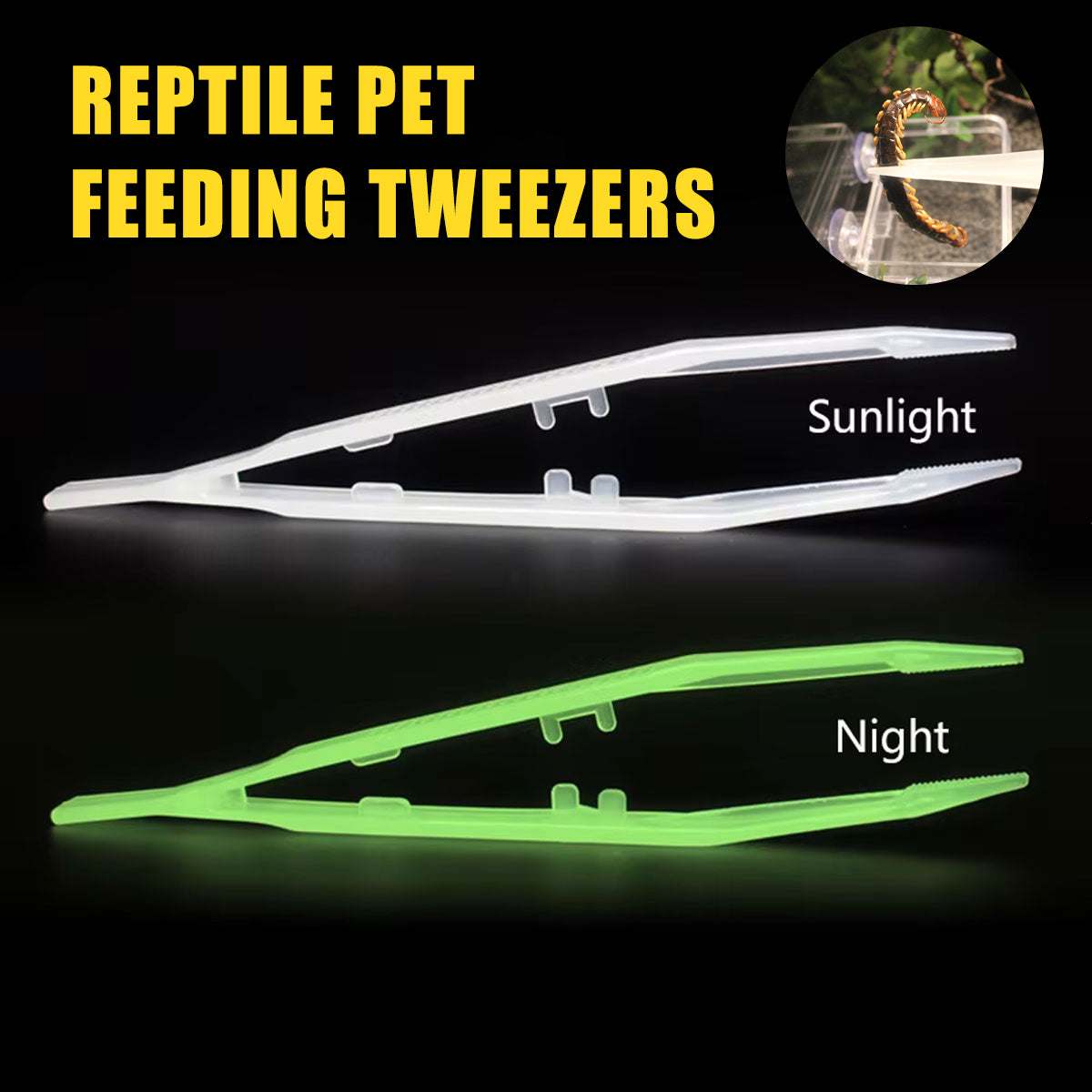 Luminous Reptile Feeding Tweezers Glow-in-the-Dark Tool 18cm