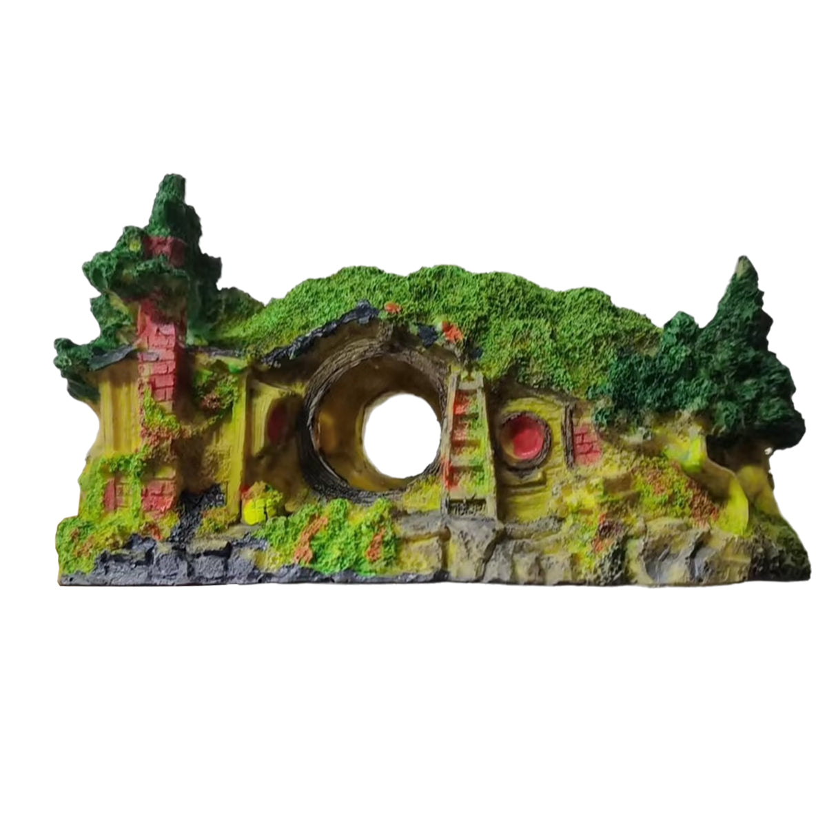 Resin Grass House Aquarium Decoration