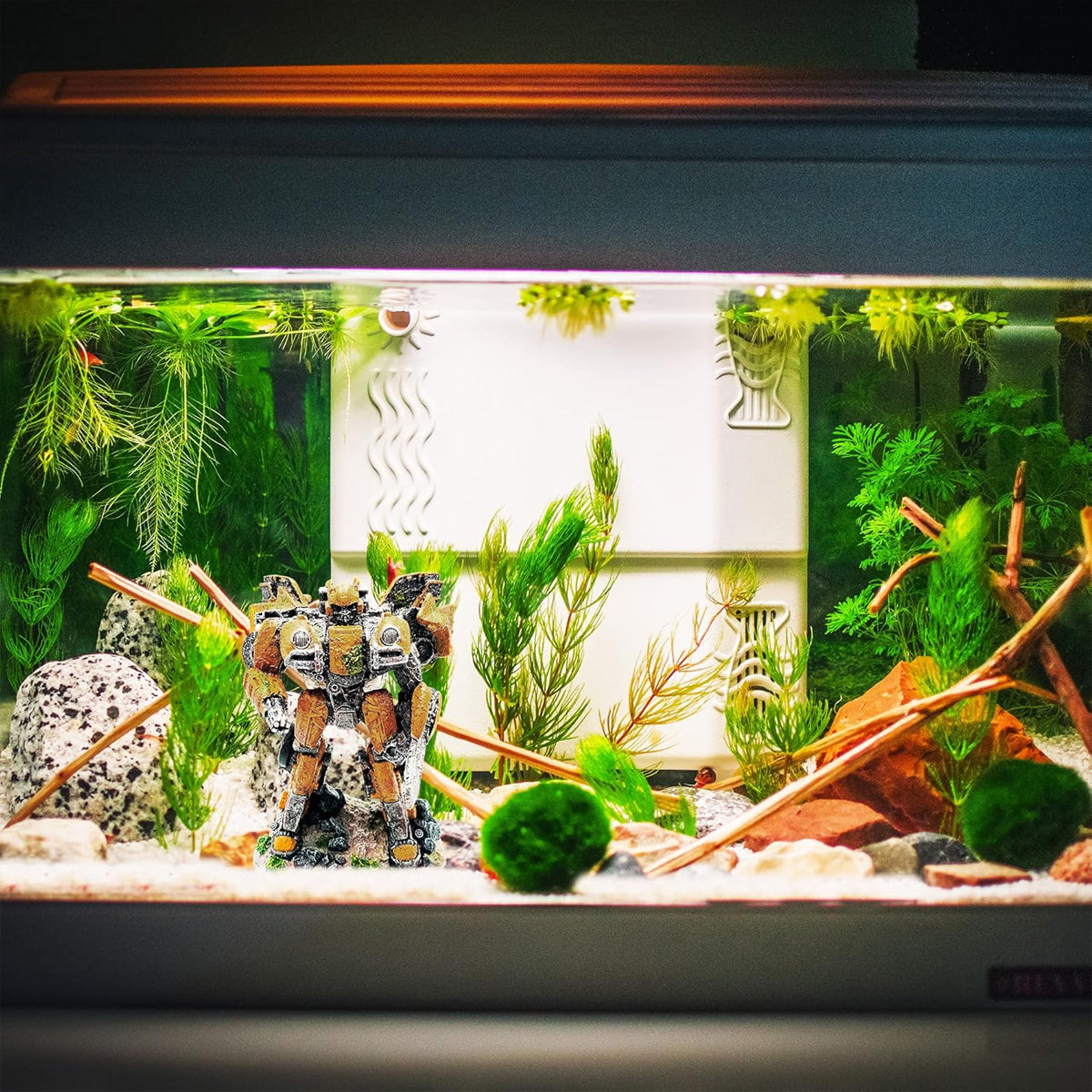 Futuristic Aquarium Ornament Robotic Resin Decor