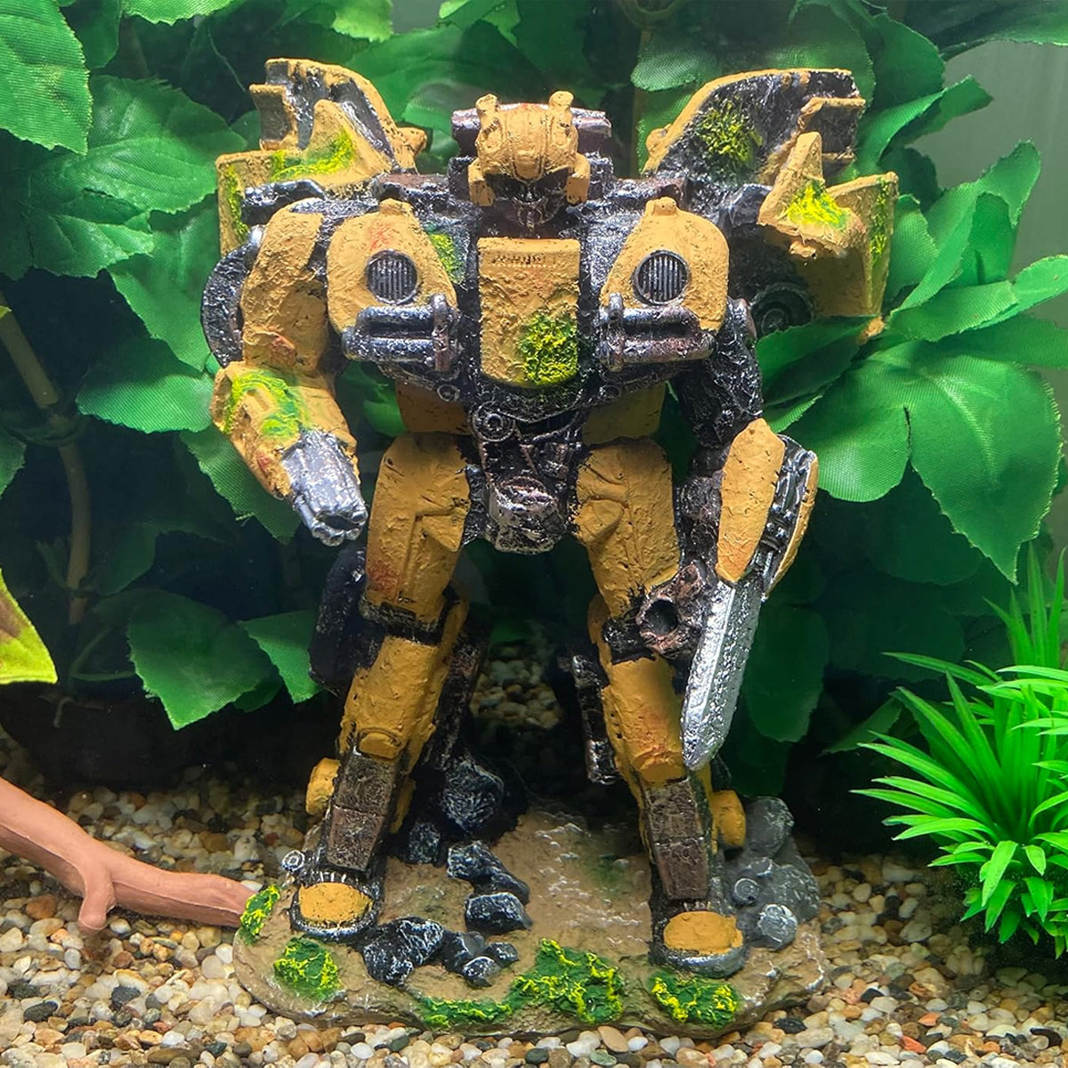 Futuristic Aquarium Ornament Robotic Resin Decor
