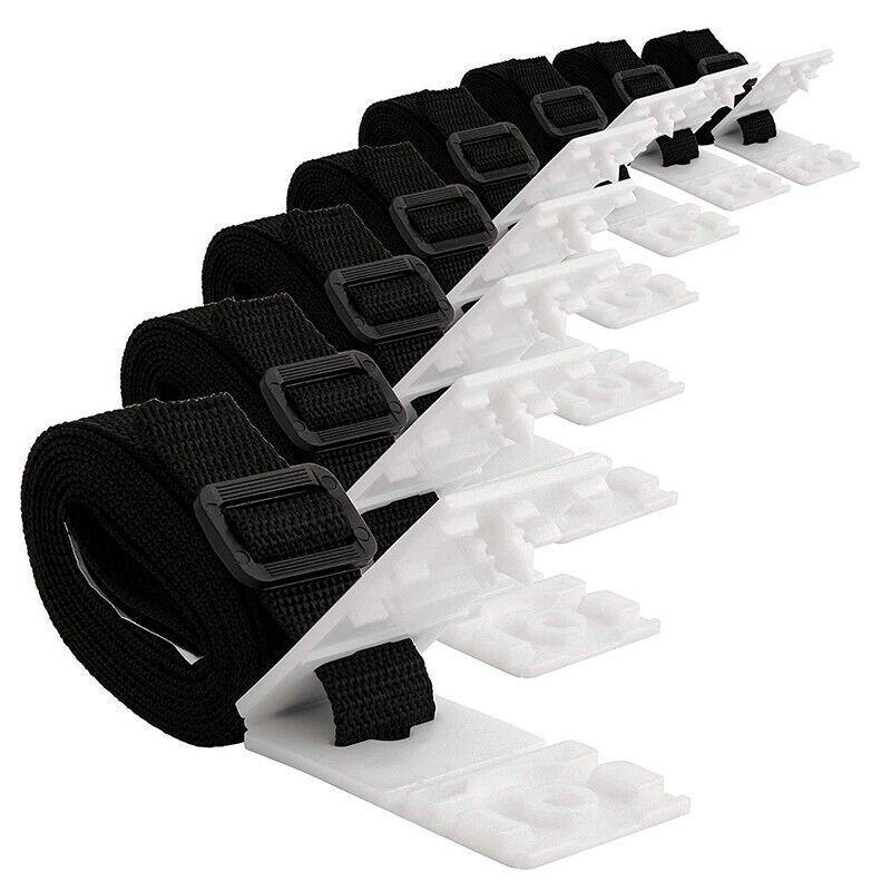 8PCS Pool Cover Roller Strap Kit Attachment Buckle Set