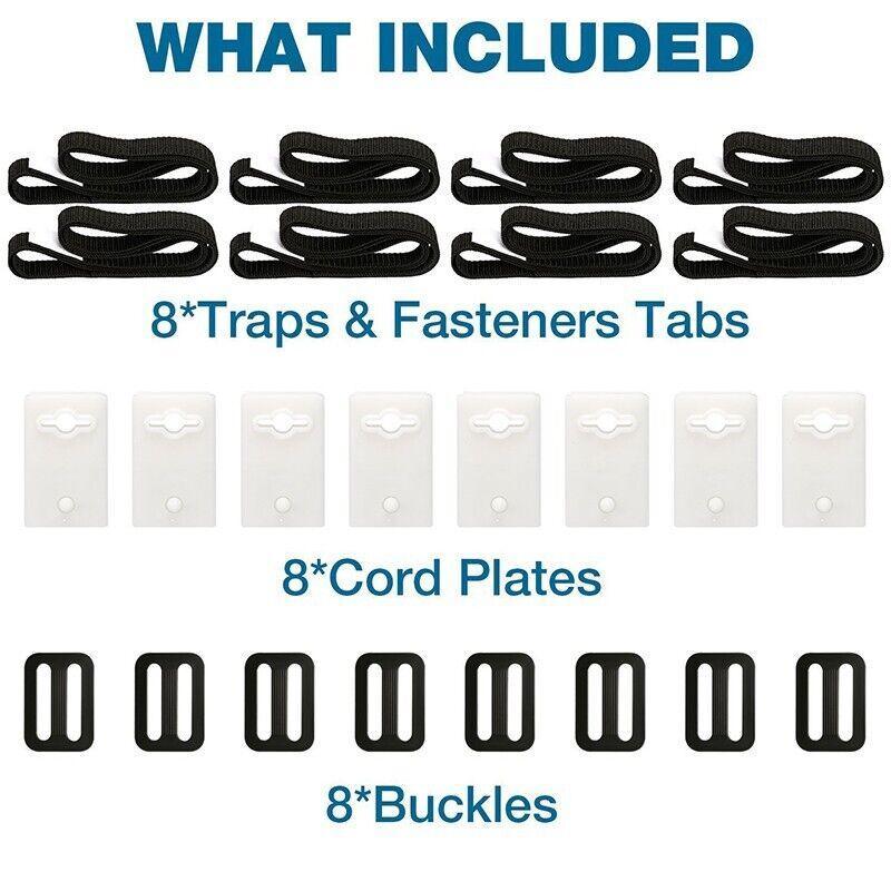 8PCS Pool Cover Roller Strap Kit Attachment Buckle Set