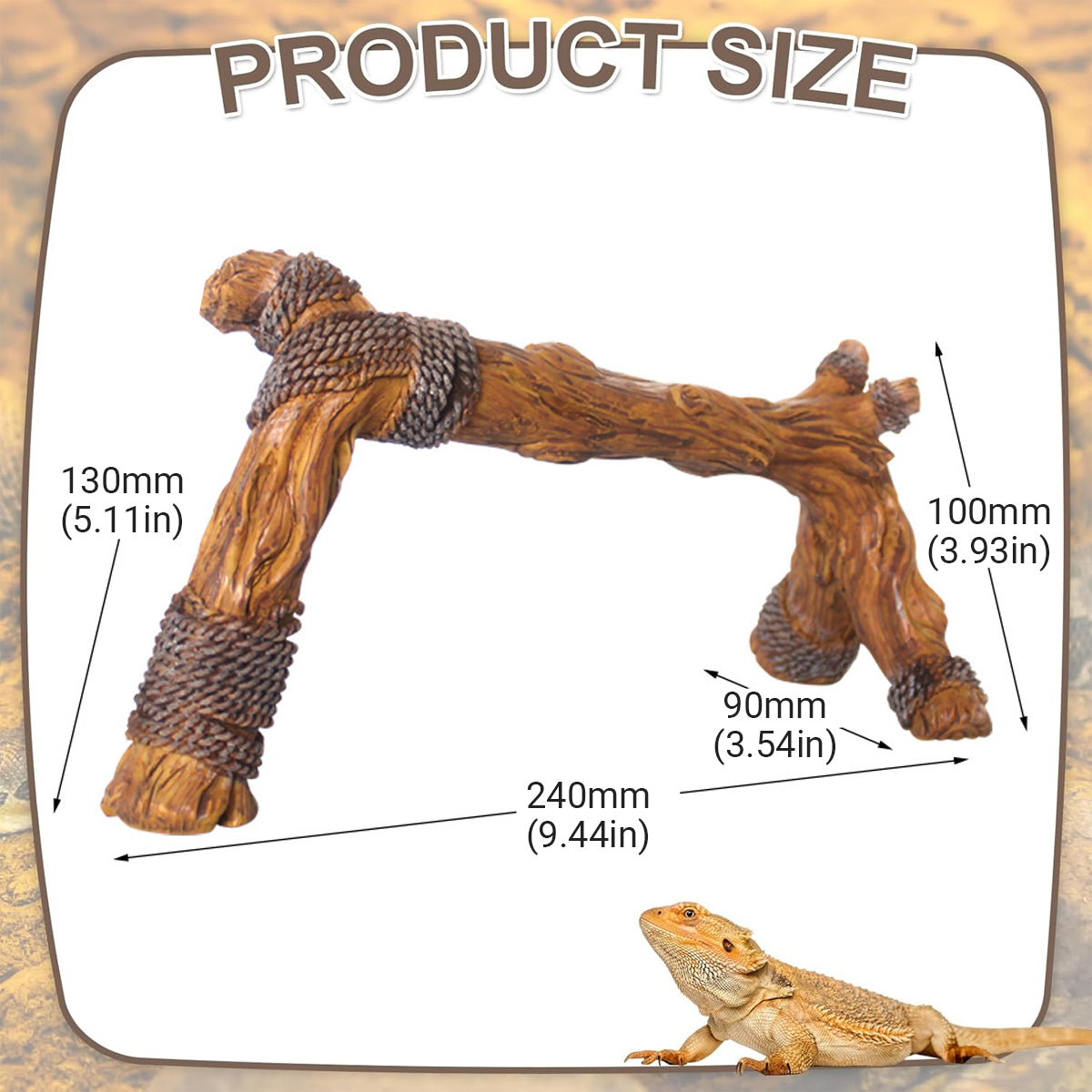 Resin Reptile Climbing Tree Ornament For Lizards And Terrariums