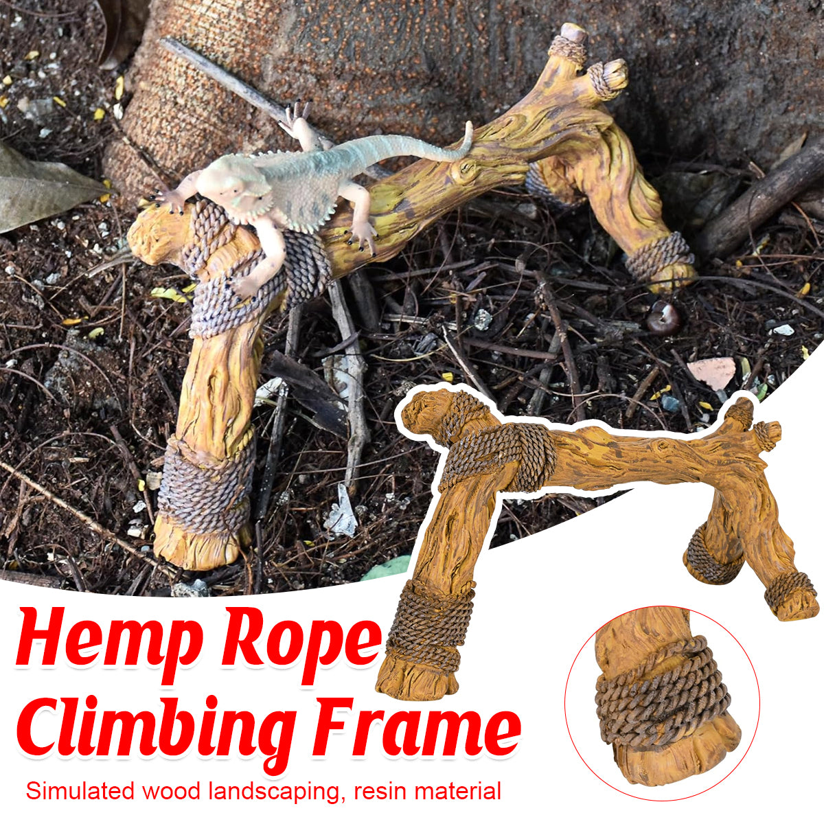 Resin Reptile Climbing Tree Ornament For Lizards And Terrariums