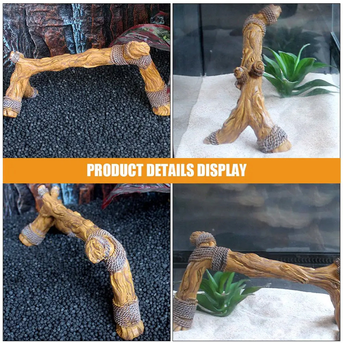Resin Reptile Climbing Tree Ornament For Lizards And Terrariums