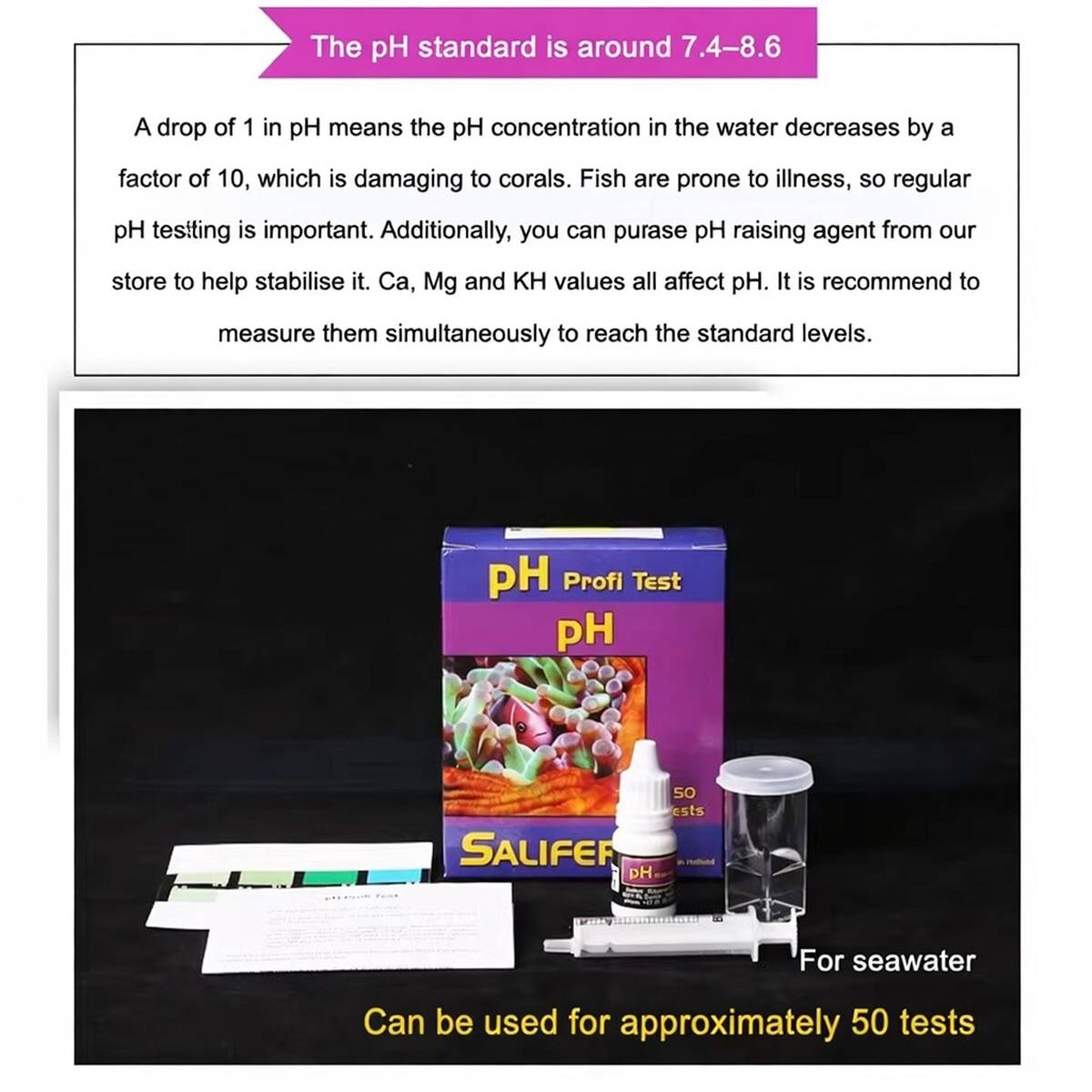 Marine aquarium pH test kit for saltwater and reef tanks – product view 7