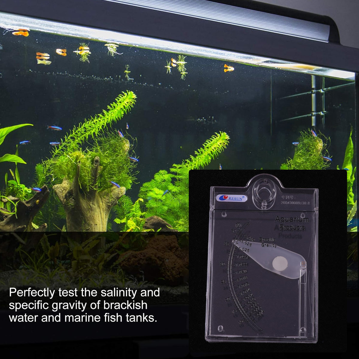 Seawater Salinity Hydrometer Aquarium Specific Gravity Tester
