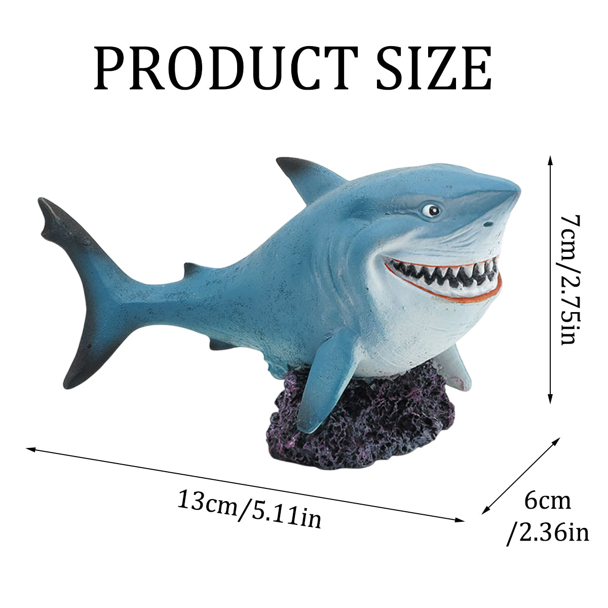 Resin Shark Aquarium Ornament Simulation Fish Tank Decoration