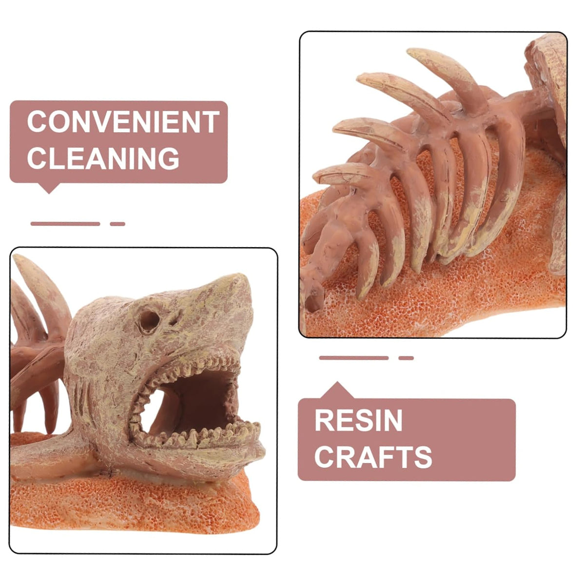 Resin Shark Skeleton Aquarium Ornament