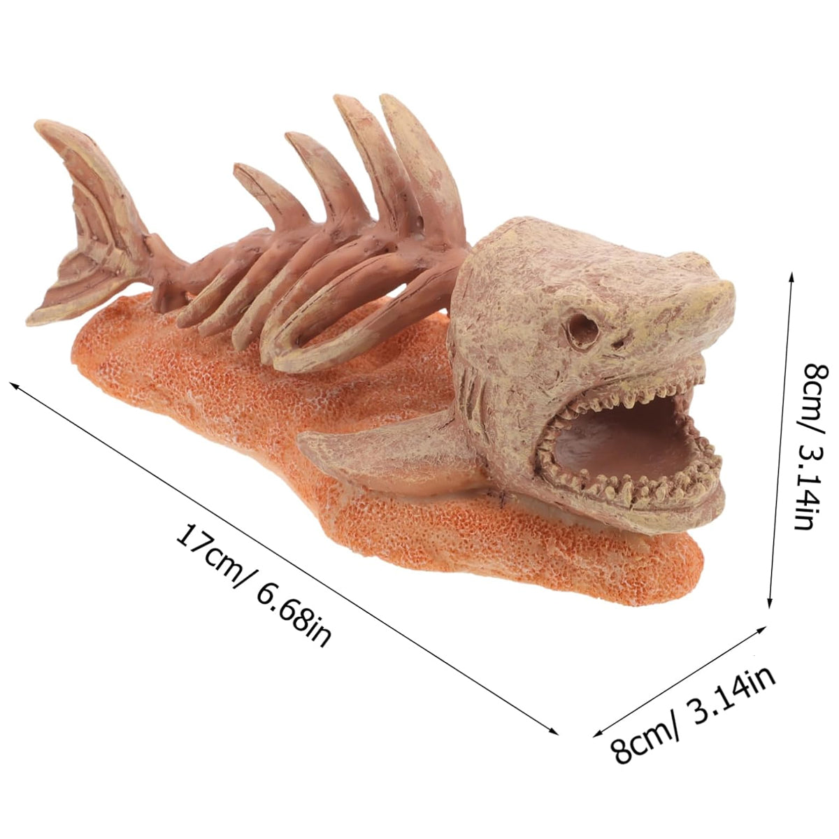 Resin Shark Skeleton Aquarium Ornament