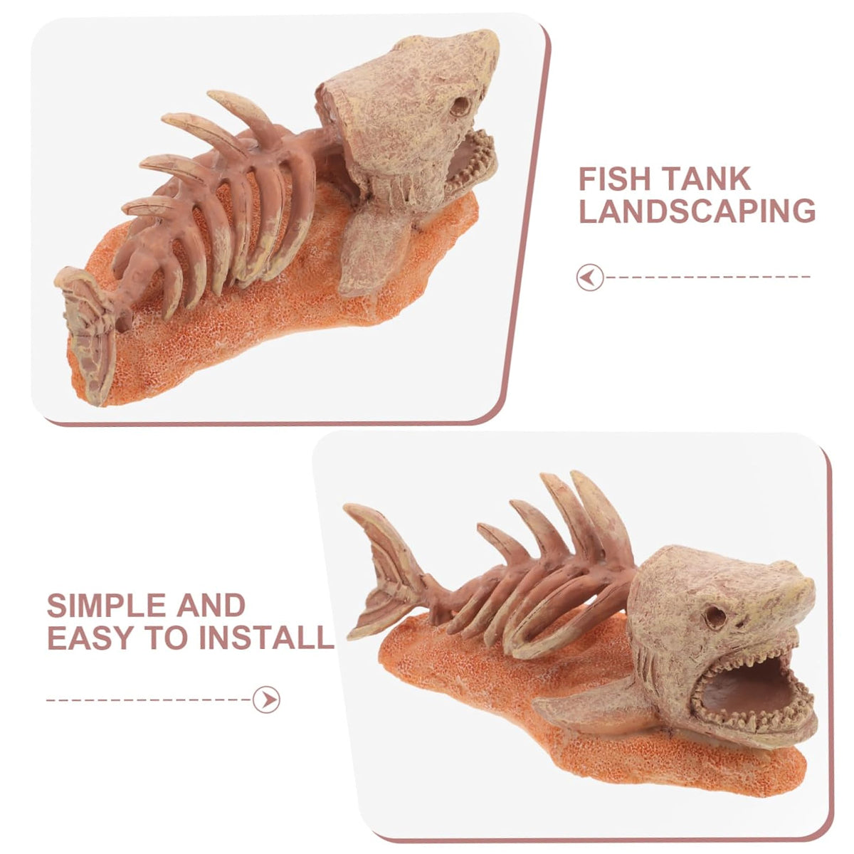Resin Shark Skeleton Aquarium Ornament