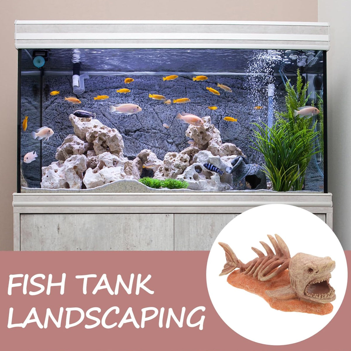 Resin Shark Skeleton Aquarium Ornament