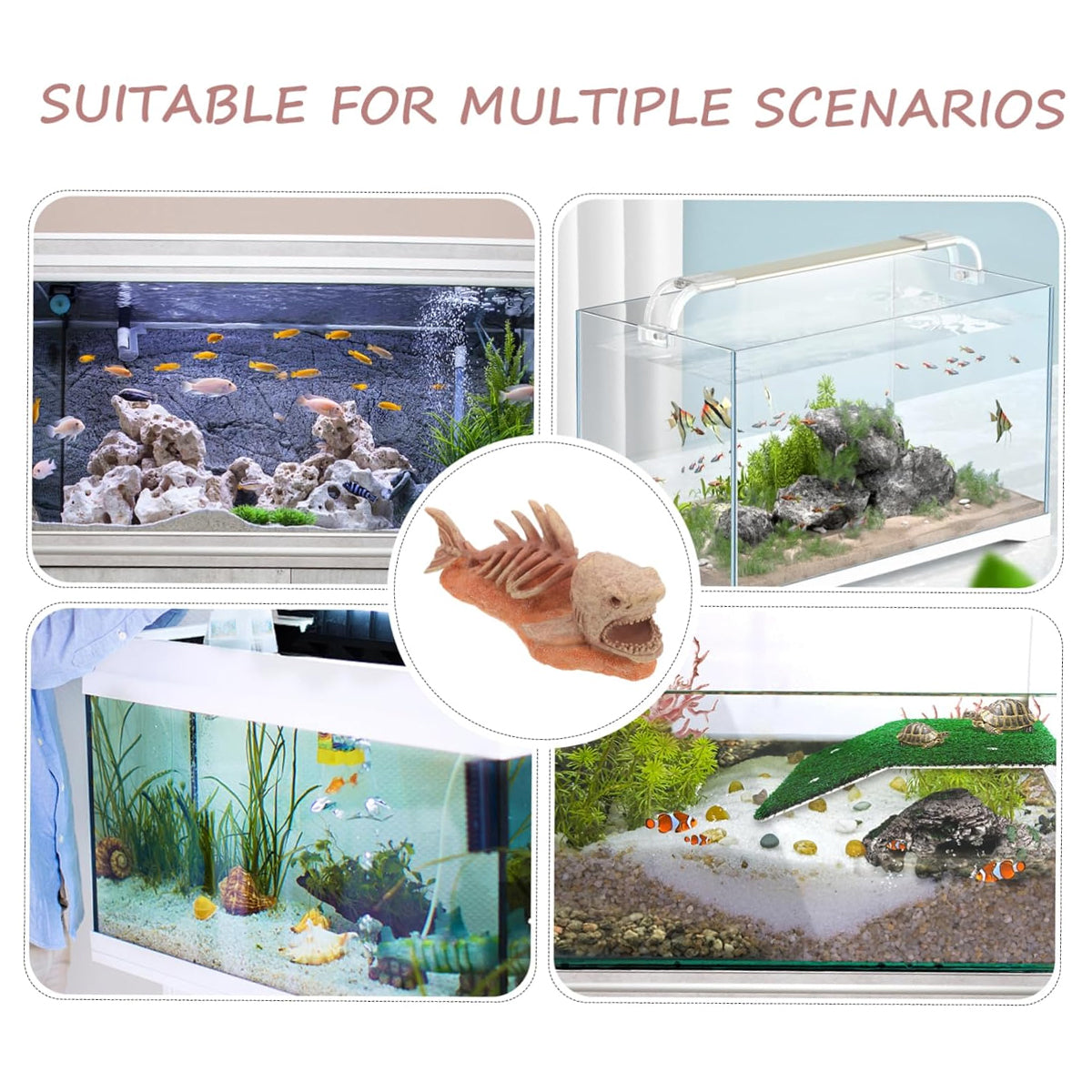 Resin Shark Skeleton Aquarium Ornament