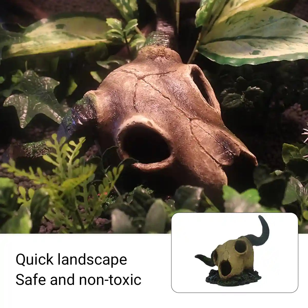 Resin Skull Aquarium Decoration Horror Style Fish Tank & Reptile Ornament