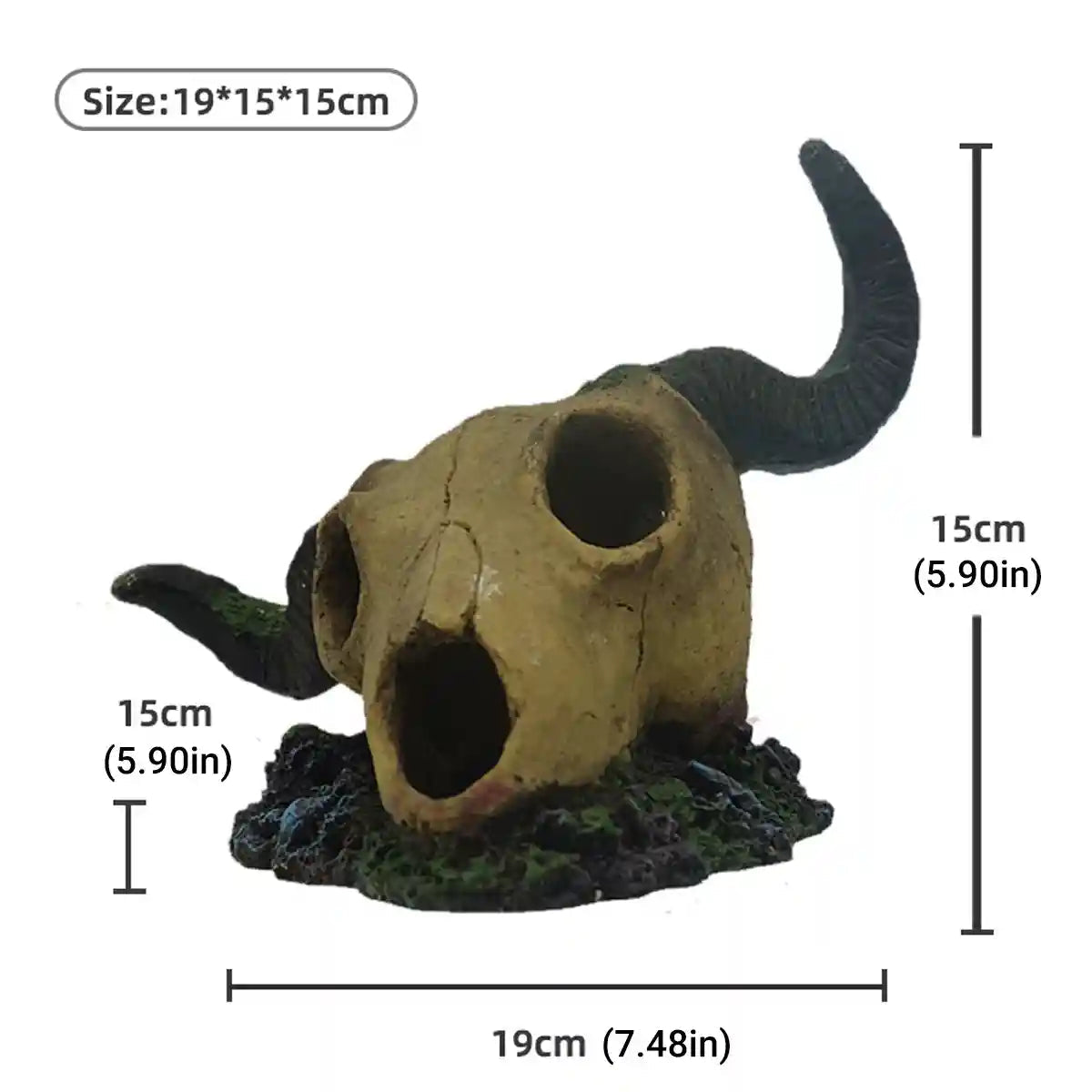 Resin Skull Aquarium Decoration Horror Style Fish Tank & Reptile Ornament