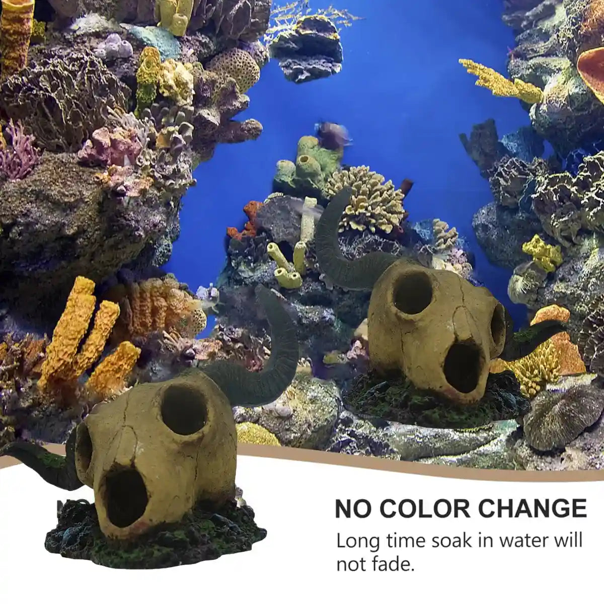 Resin Skull Aquarium Decoration Horror Style Fish Tank & Reptile Ornament