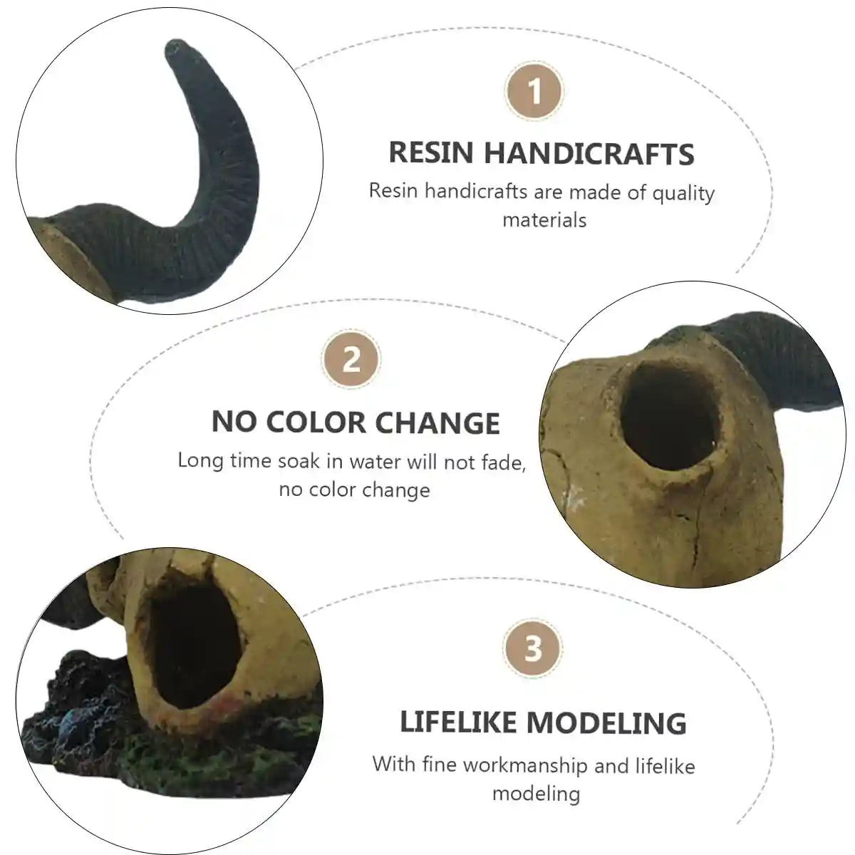 Resin Skull Aquarium Decoration Horror Style Fish Tank & Reptile Ornament