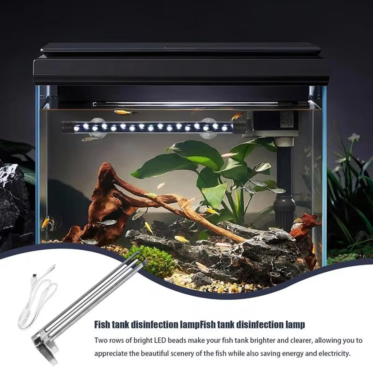 Simple LED Fish Tank Light Clamp Small Aquarium Lamp Lighting for Fish Tanks