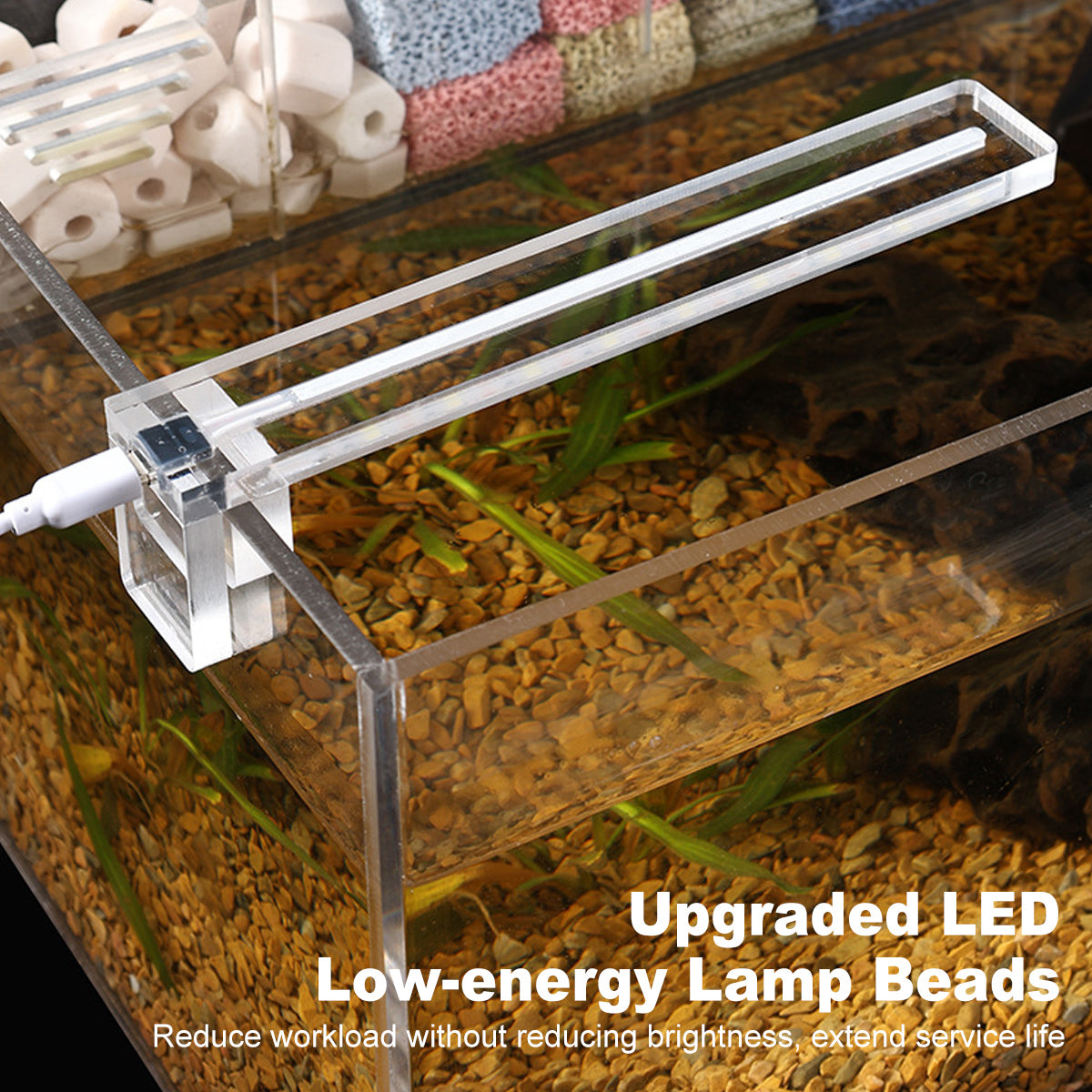 Simple LED Fish Tank Light Clamp Small Aquarium Lamp Lighting for Fish Tanks