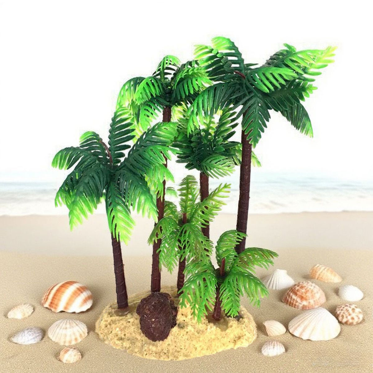 Fish Tank Plastic Coconut Tree Decoration Tropical Aquarium Ornament