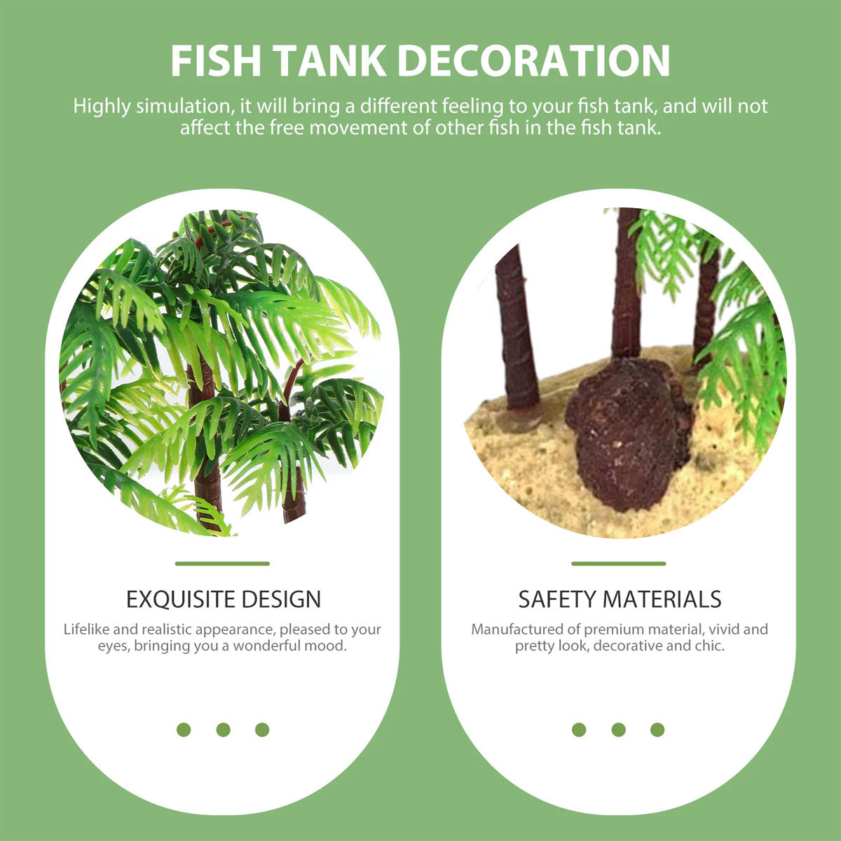 Fish Tank Plastic Coconut Tree Decoration Tropical Aquarium Ornament