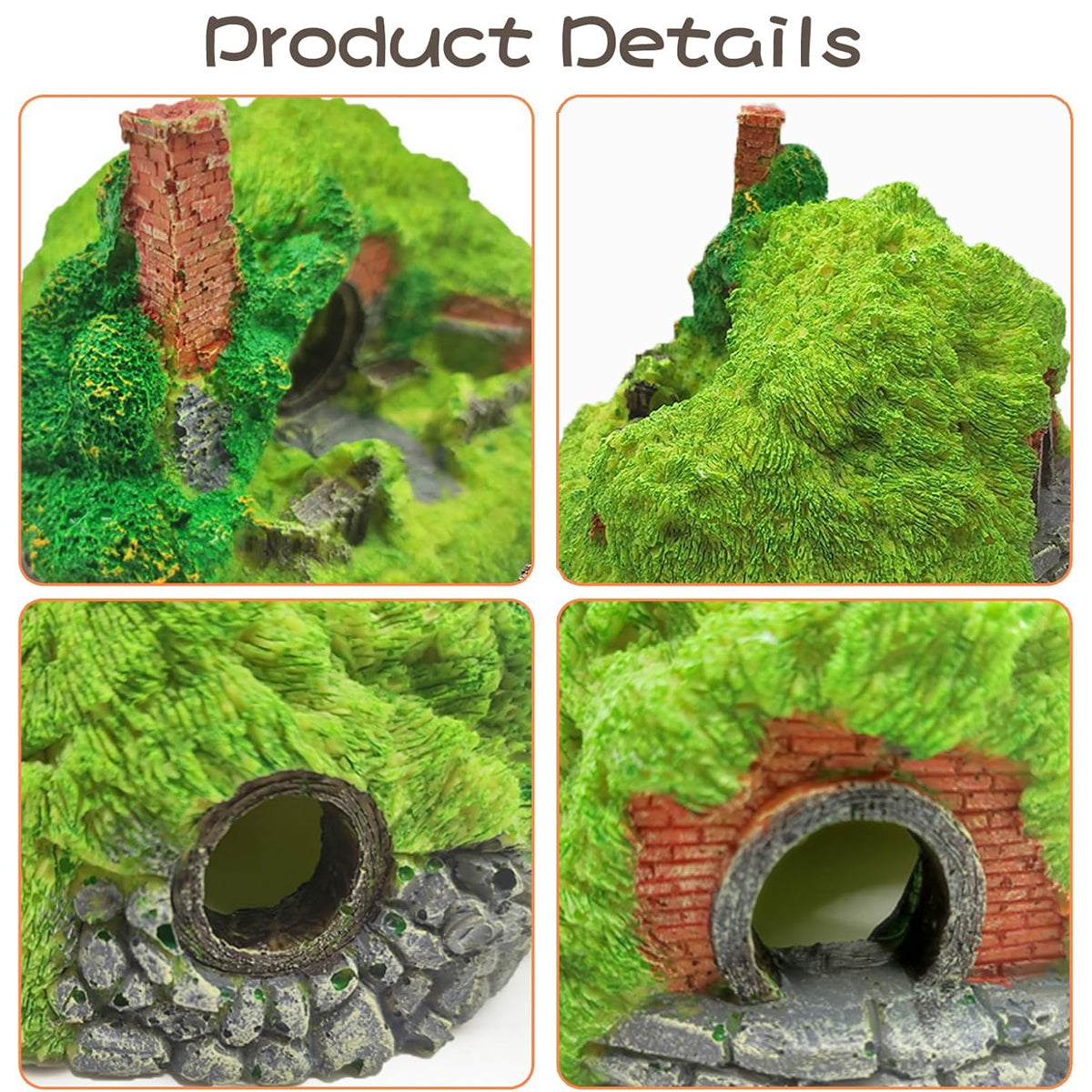 Resin Grass House Aquarium Decoration