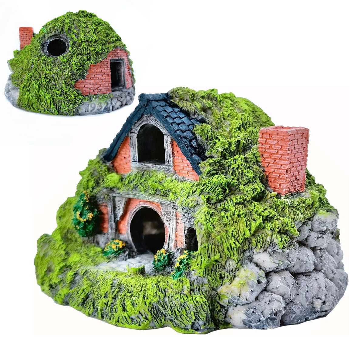 Resin Grass House Aquarium Decoration