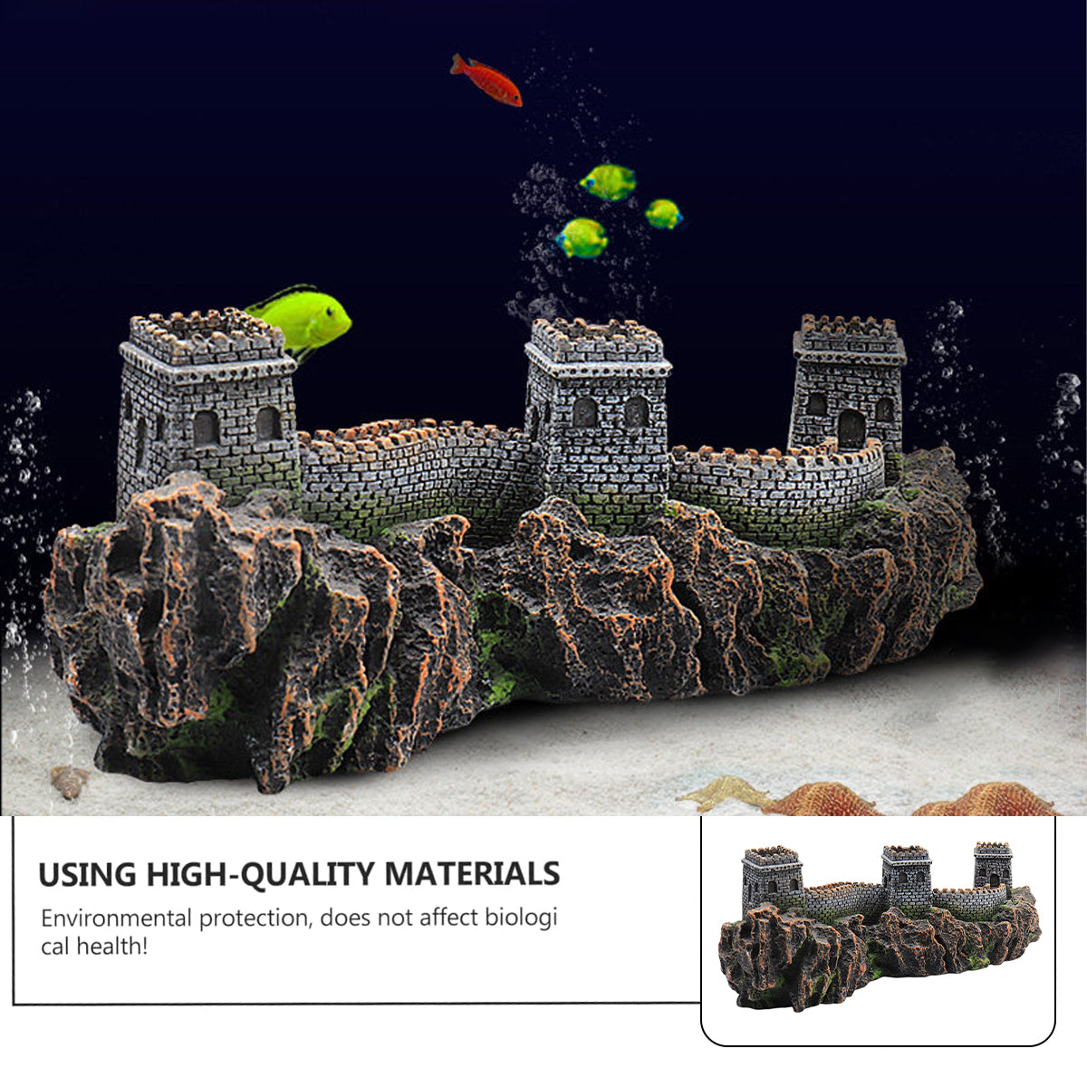 Ancient Great Wall Aquarium Ornament Resin Decoration