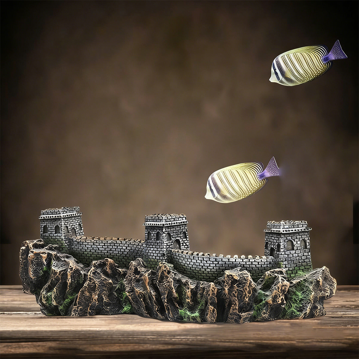 Ancient Great Wall Aquarium Ornament Resin Decoration