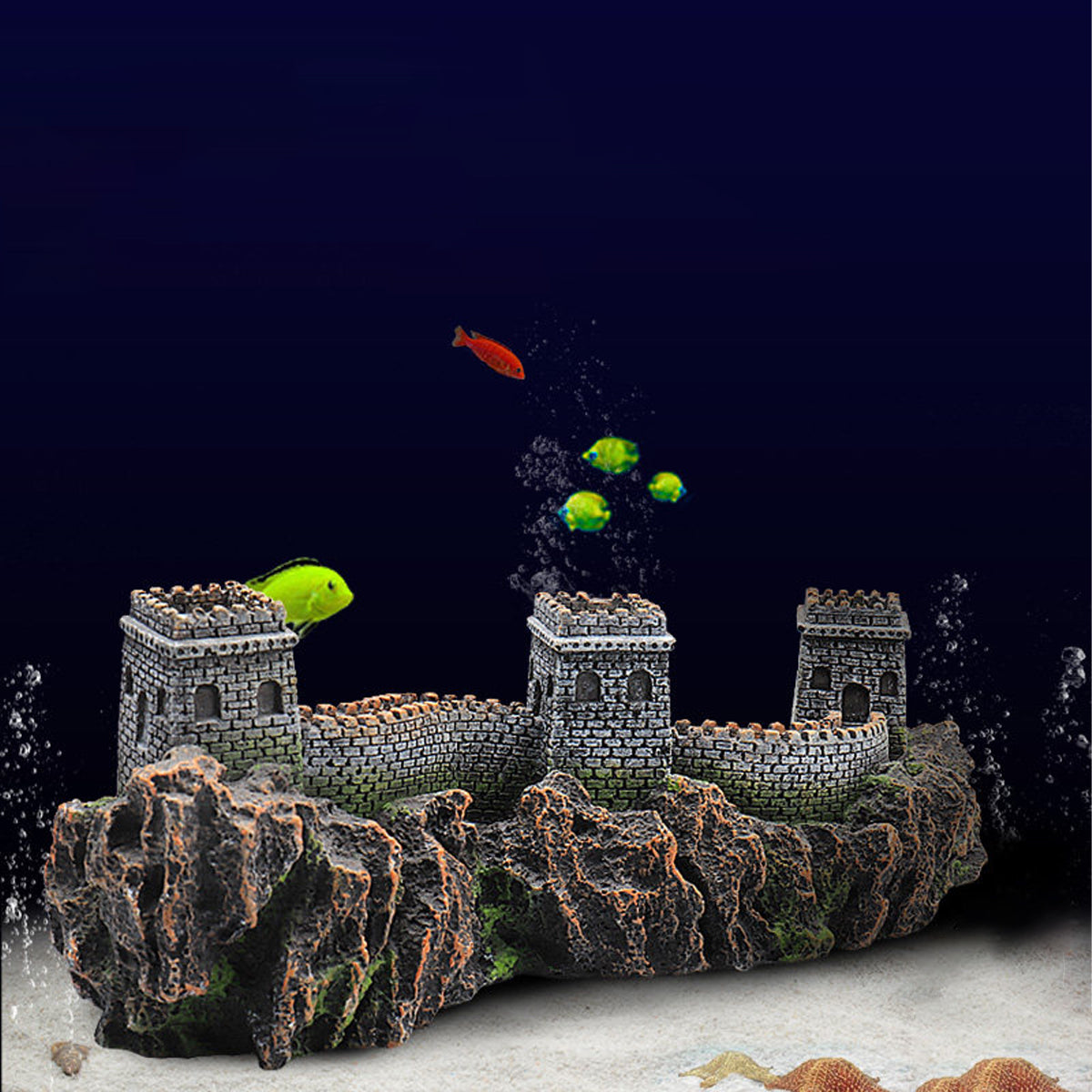 Ancient Great Wall Aquarium Ornament Resin Decoration
