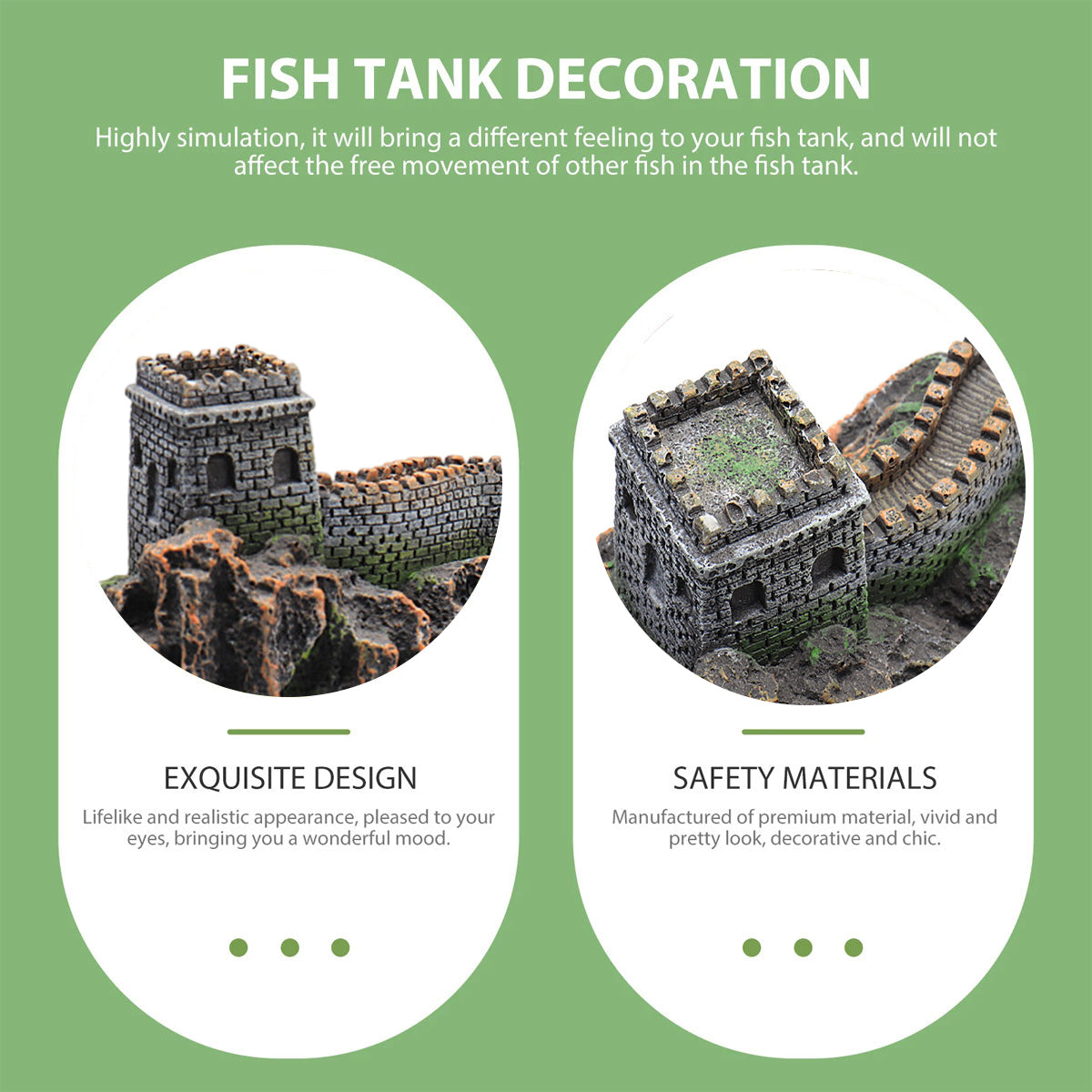 Ancient Great Wall Aquarium Ornament Resin Decoration