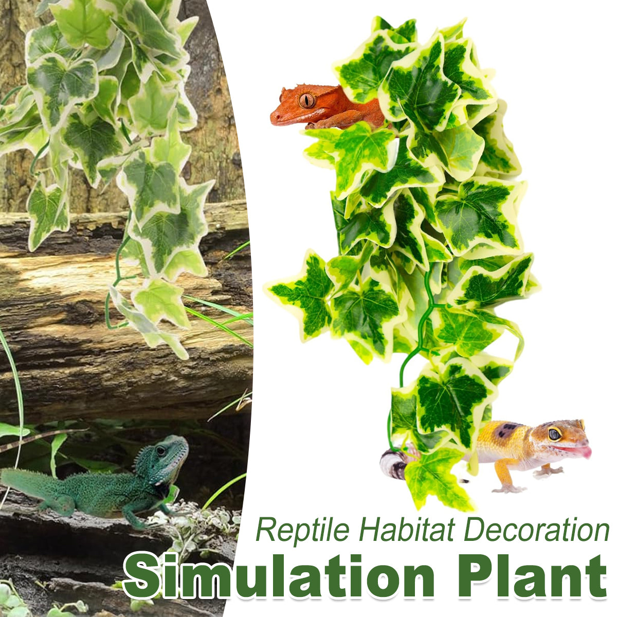 Reptile Simulation Vine Wall Mounted With Suction Cups