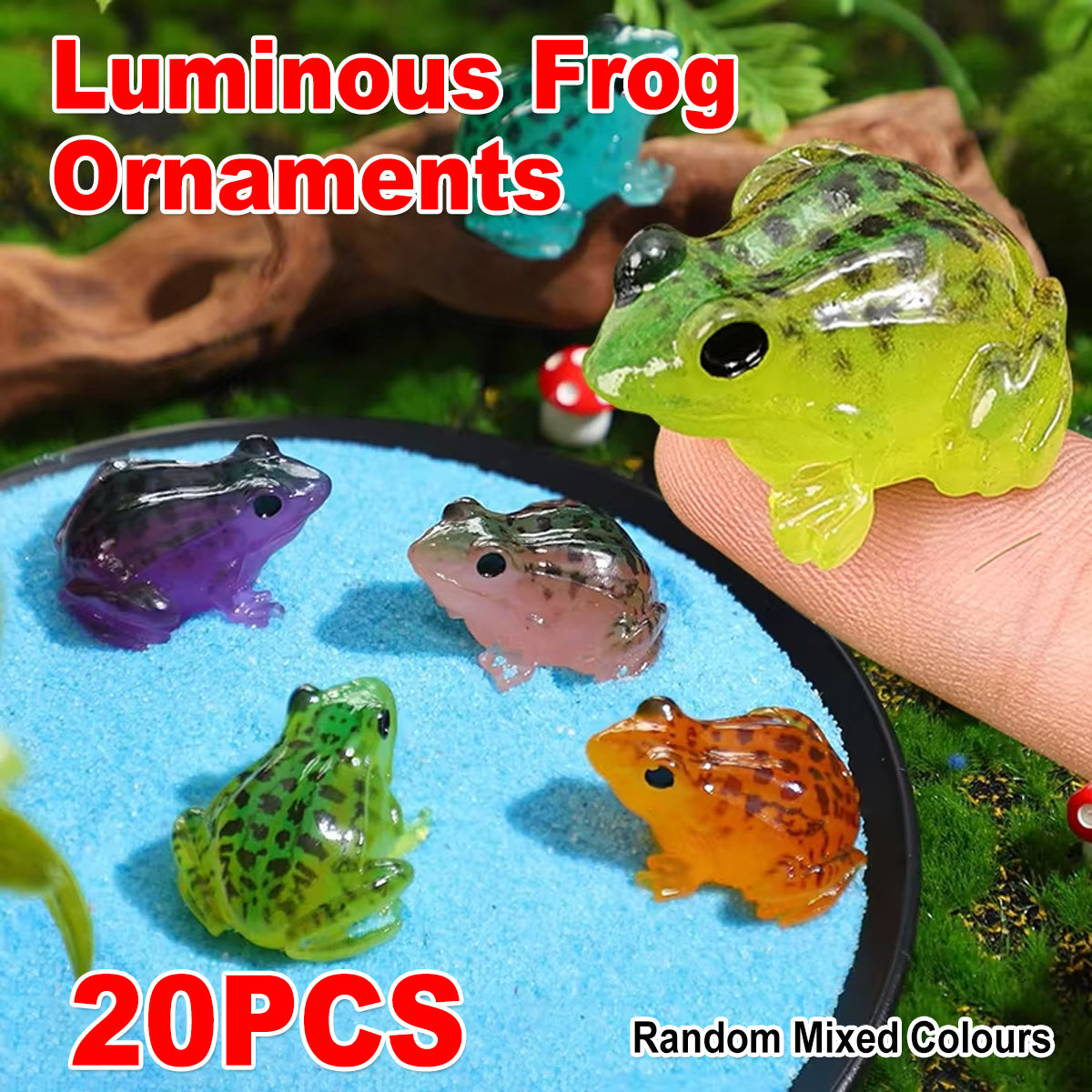 20PCS Luminous Frog Aquarium Decorations