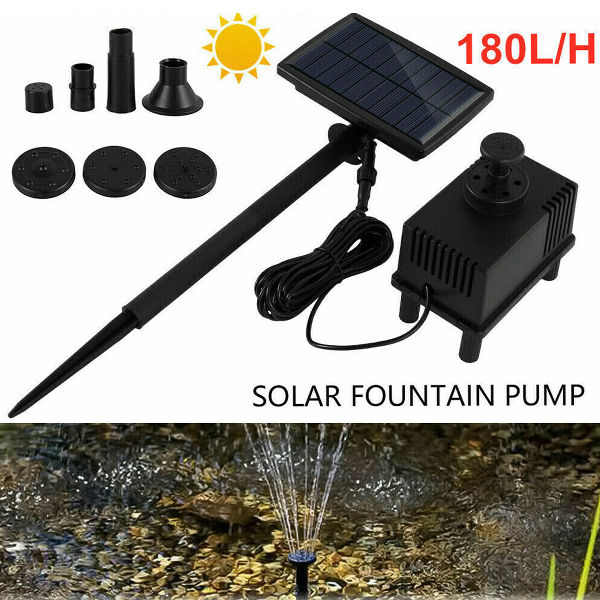 Solar Powered Water Pump with Filter for Pond & Fountain