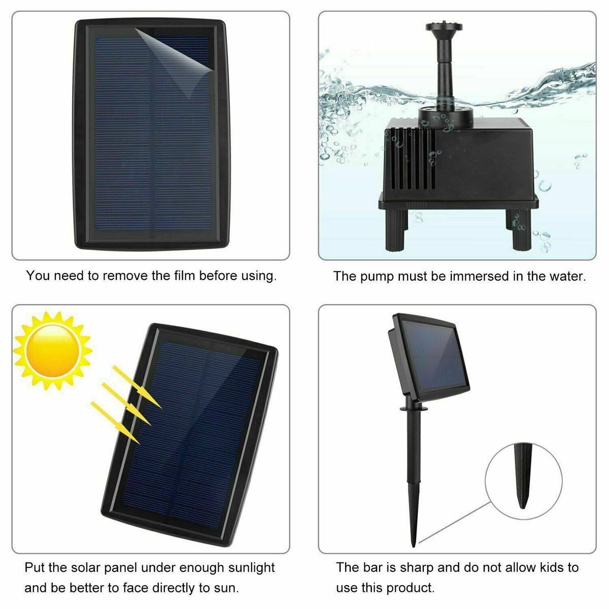Solar Powered Water Pump with Filter for Pond & Fountain