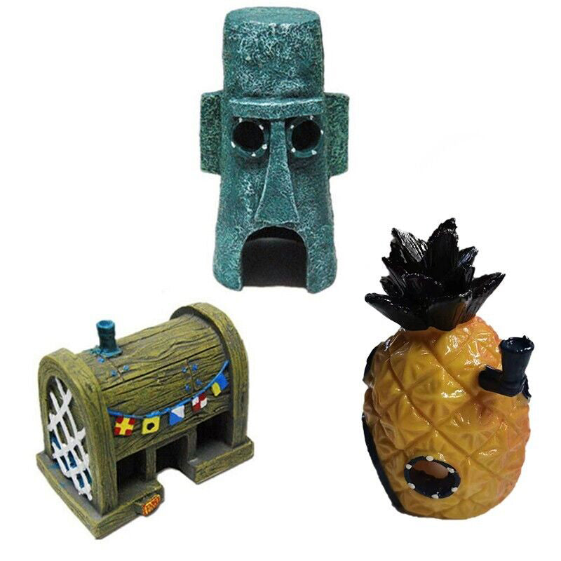 Pineapple House Fish Tank Decoration Aquarium Ornament Cave Hideout Hole Decor