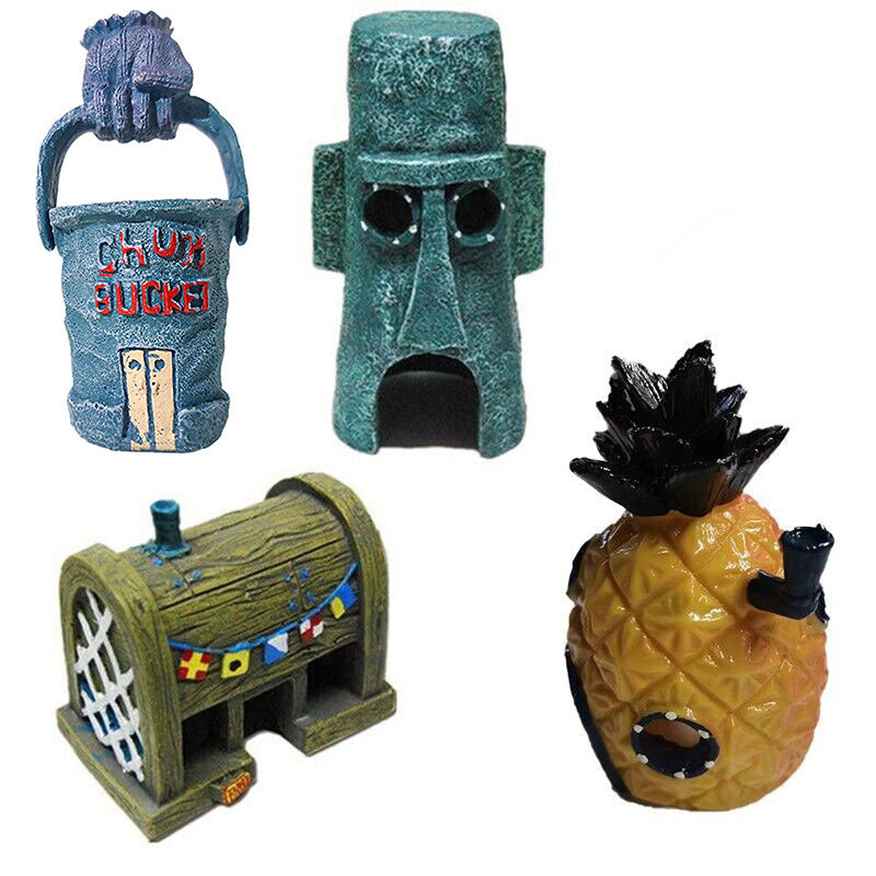 Pineapple House Fish Tank Decoration Aquarium Ornament Cave Hideout Hole Decor