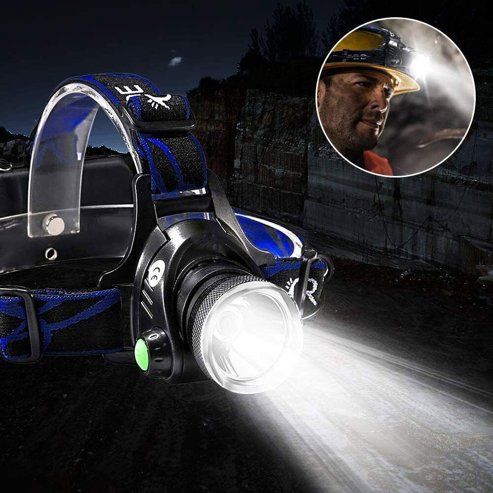 Rechargeable LED Headlamp 3 Modes Zoomable Waterproof Light
