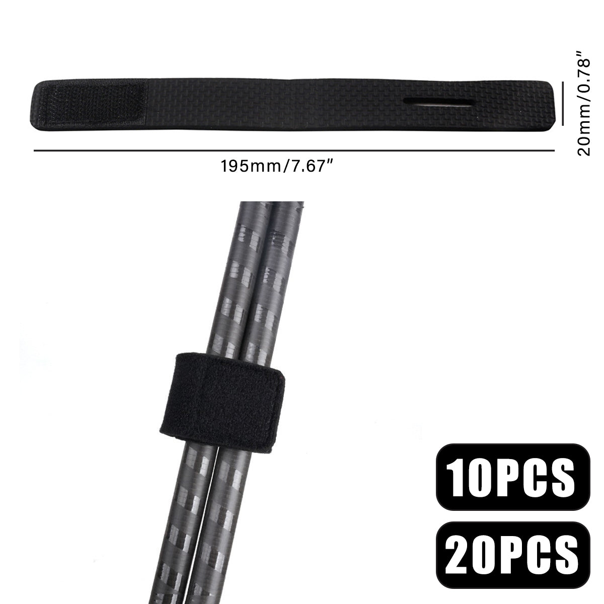 10-20X Fishing Rod Tie Strap Tackle Wrap Band Pole Holder Fastener Fishing Tool