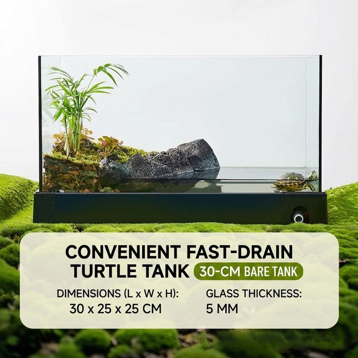 30cm Aquarium Tank with Fast Drain Control