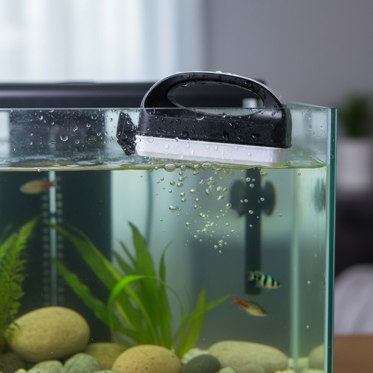 Magnetic Aquarium Glass Cleaner with Scraper