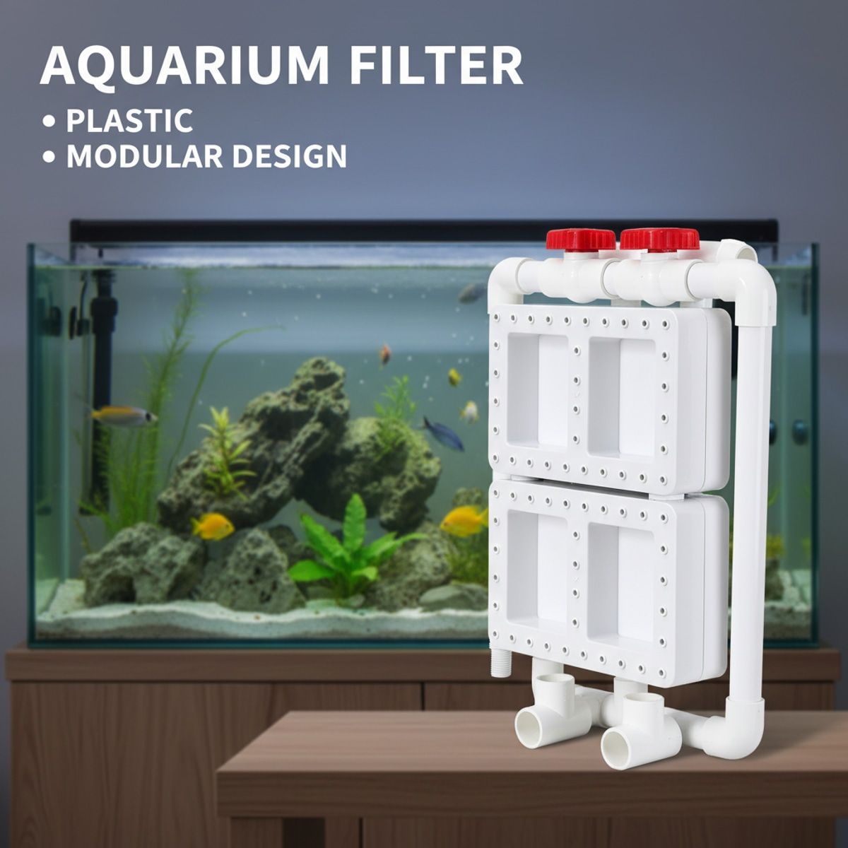 Modular Aquarium Filter with Dual Chambers