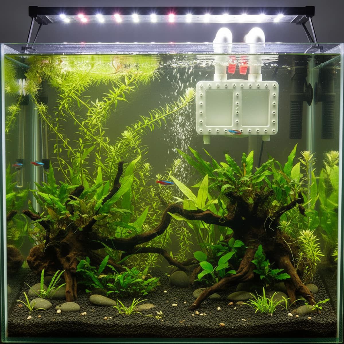 Modular Aquarium Filter with Dual Chambers