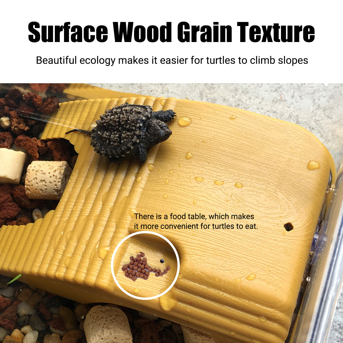 Turtle Basking Platform with Suction Cups Climbing Sunbathing Ramp