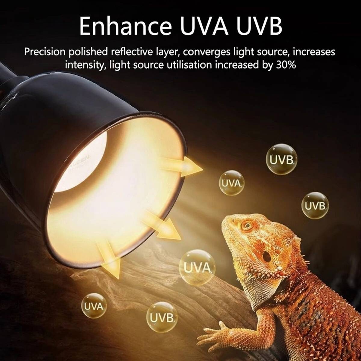 Cleen reptile lamp shade with timer in A, B and C sizes – product view 4