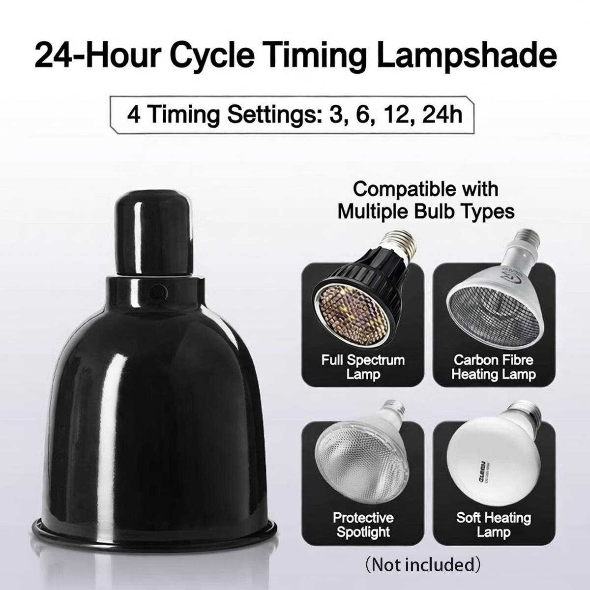 Cleen reptile lamp shade with timer in A, B and C sizes – product view 5