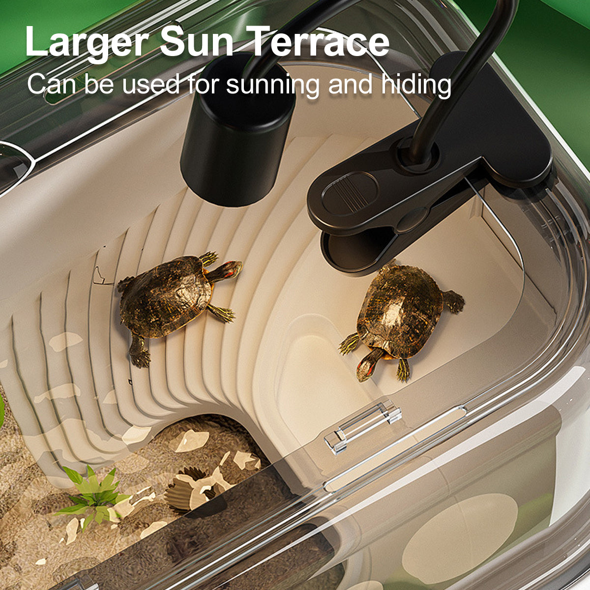 Turtle Breeding Box Aquarium Tank With Sun Terrace & Hiding Area